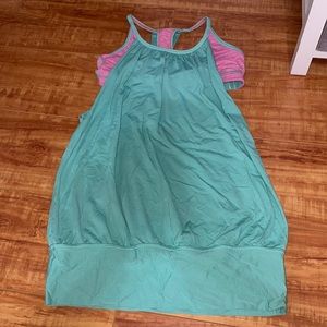 Lululemon mint and pink sports bra tank top